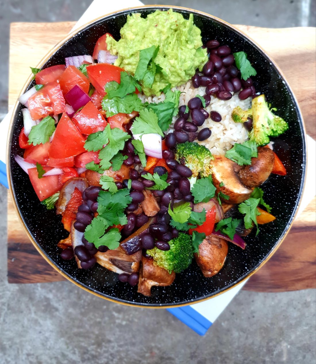 vegan fajita bowl